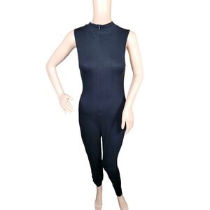 Makemechic Jumpsuit Women's Medium‎ Black Sleeveless Bodycon  Catsuit Nightwear